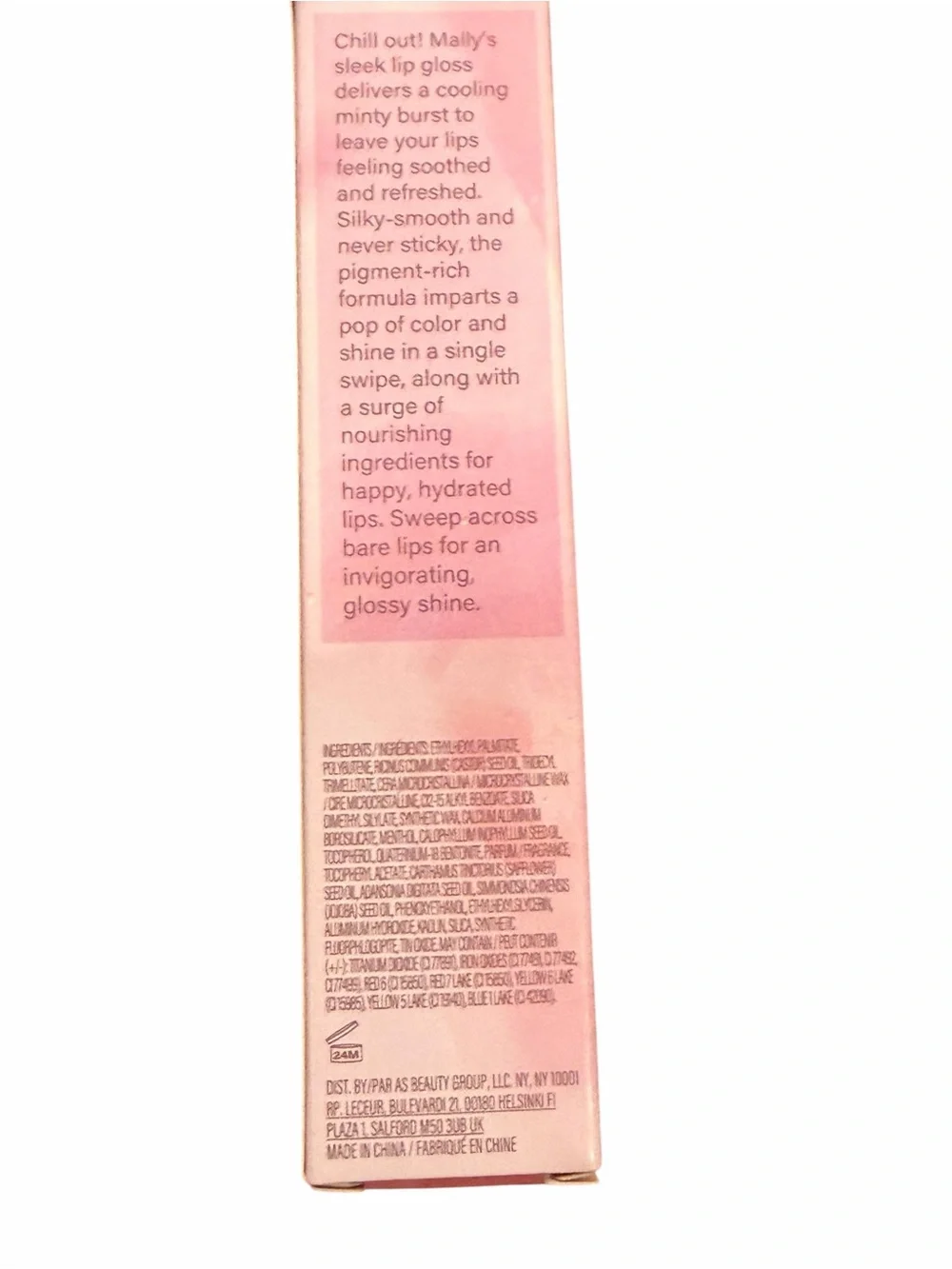 Mally‎ XO Stay Chill High Shine Cooling Lip Gloss MINTY MAUVE .35 oz NEW